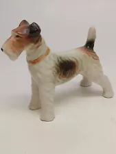 Vintage Porcelain Airedale Terrier Dog Figurine Japan