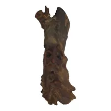 Wood Spirit Carving Carved Pipe Knot Head Hobbit Log Home Cabin Gnome Folk Art