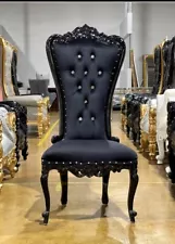 Black Velvet On Black Throne Chair