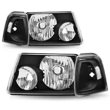 For 2001-2011 Ford Ranger Black Housing Clear Corner Headlights Assembly Pair