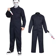 Michael Myers Costume for Men Halloween Cosplay Jumpsuit Costume with Knife New