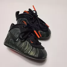 Nike Lil Posite One Pro Crib Booties Size 2c 643145-300 Sequoia Orange Penny