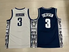 Mens Allen Iverson #3 Basketball Jersey Georgetown Hoyas College Jersey Stitched