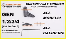 CUSTOM FLAT TRIGGER SHOE FOR GLOCK (FULLY ADJUSTABLE PRE-TRAVEL) GEN 1 2 3 4