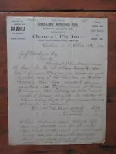 1892 LETTERHEAD KELLEY MINING CO. HEMATITE ORES CHATHAM NY PIG IRON