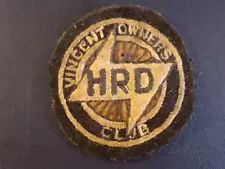 VINTAGE MOTORCYCLE BADGE / WOVEN PATCH ~ H.R.D. VINCENT OWNERS CLUB ~