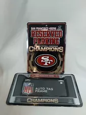 San Francisco 49ers 2013 NFC Champions Reserved Parking SIgn & Auto Tag Frame