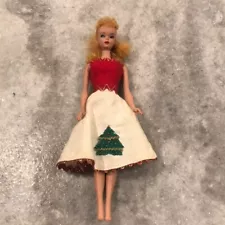 Vintage Matel Barbie Doll Ponytail Number 4 Red Lips Red Nails Makeup 1960s