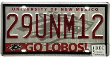 *99 CENT SALE* 2015 University Of New Mexico LOBOS License Plate #29UNM12 NR