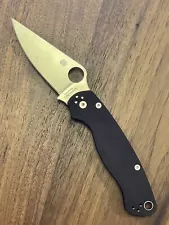 New Spyderco Paramilitary 2 PM2, Plain Edge CPM S45VN Black G10 - Factory Second