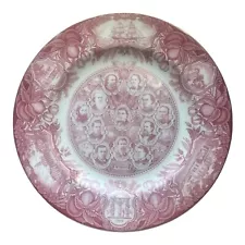 Wedgwood Georgia Historical Plate Pink Dinner Plate 10 3/8"