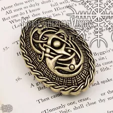 Viking Dragon Broa Oval Tortoise Brooch