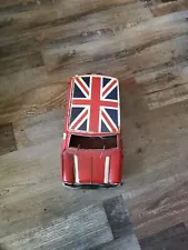 1960 REd Mini Cooper With British Flag on The Roof Car Automobile Gift Figurine