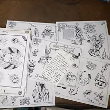 Fifty 1982 The Renegade Tattoo Flash Sheets With Note