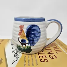 Coffee Cup Tea Mug Rooster Hand Painted Stoneware 10oz Chicken