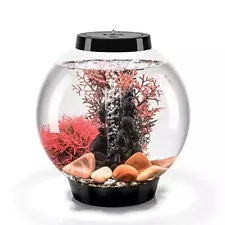 Classic 15 Complete Aquarium Set, Black, 4-Gallon Aquarium with Red Stone Riv...