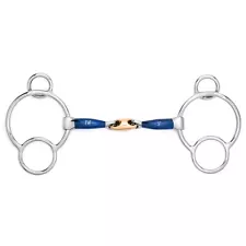 NY TACK Universal 3 Ring Sweet Iron Copper Lozenge Jointed Gag Horse Bit