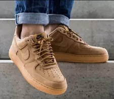 Size 11 - Nike Air Force 1 Low Brown Mens Sneaker Flax Wheat Athletic Brand New