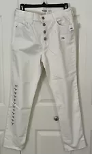 OLD NAVY Power Slim Straight Ankle High-rise Jeans- White Sz 10 NWT