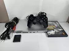 Sony PlayStation 2 PS2 Slim Silver Console SCPH-90001 Bundle TESTED!