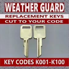 Weather Guard Toolbox Keys Weatherguard Keys Cut to Code K001-K100