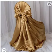 Satin Gold Universal Chair Covers Preowned