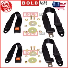 Crown BELT1B Set of 2 Rear Left/Right Non-Retractable Seat Belts for Wrangler YJ (For: Jeep CJ7 Laredo)