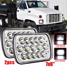 Pair Fit GMC TOPKICK C6500 C5500 C4500 TRUCK 7x6" LED HEADLIGHTS Hi/Lo Beam H4 (For: More than one vehicle)