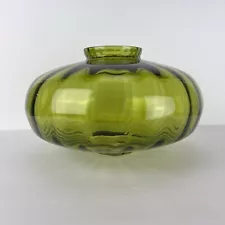 Vintage Glass Lamp Shade Green Optic 12in