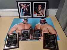 ROAD WARRIORS HAWK ANIMAL SIGNED AUTOGRAPH WRESTLING BELT AWA NWA WCW WWE AWARDS
