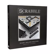 Winning Solution Scrabble Giant Deluxe Wooden Edition Rotating Board Game Black