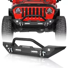 Front Bumper w/ Winch Plate Fit 2007-2024 Jeep Wrangler JK JL & Gladiator JT