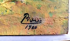 Pablo Picasso hand signed original vintage painting antique, handmade - Oil 1900