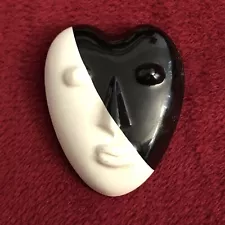 Black And White Mask Brooch Pin