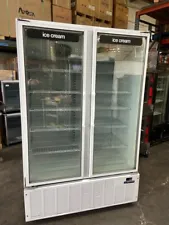 2 Glass Door Freezer Upright Display Frozen Food NSF Master-Bilt BLG-48 #9191