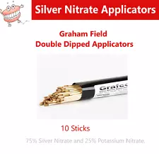 10 Silver Nitrate Sticks 6" Caustic Woodden Sticks, Double Dipped Exp 2026 Sale!