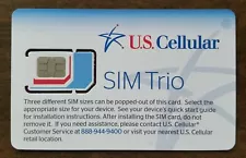 U.S. CELLULAR TRIPLE SIM CARD FIT ALL PHONE BRAND NEW GOOD FOR ACTIVATION