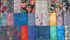 DRAMATIC FLORALS & Tie Dye Fat Quarter Half-Yard Cotton Quilt Fabric Blooms Lot