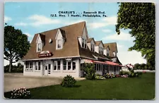 Charlie's Restaurant Ice Cream Philadelphia Pennsylvania c1940 Postcard