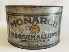 New ListingMonarch Marshmallows Tin Reid Murdoch & Co Chicago 5 Pounds No Lid Hot Cocoa Bar