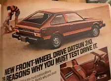 1979 Datsun 310 Hatchback Print Ad "We Are Driven" Beach Scene w/ interior photo