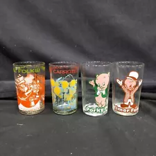 4pc Set of Vintage 1974 Looney Tunes Drinking Glasses