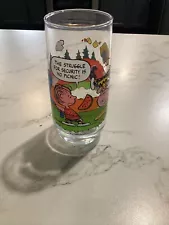 Vintage McDonald’s Camp Snoopy “The Struggle For Security” 1965 Glass Cup