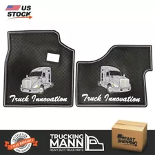 Truckingmann Kenworth T680 T880 Rubber Front Floor Mats 2pcs Black/Gray 14-21 (For: 2021 Kenworth T880)