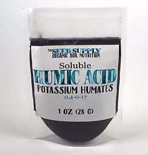 1 Ounce Soluble Humic Acid Powder - Potassium Humates - Natural Humus Fertilizer