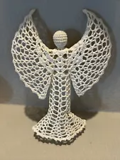 White Crochet & Starched Angel 10”