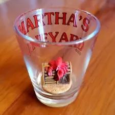 New!!! Was DISPLAYED ONLY Martha's Vineyard Vintage Shotglass w/ Lobster Trap