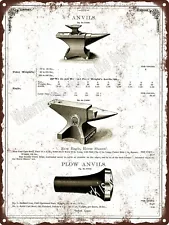 1890 Peter Wright New Fisher Eagle Brand Anvil Horse Shoer Metal Sign 9x12" A450