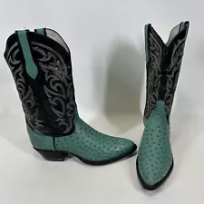 Tony Lama Hyer Cowboy Boots Ostrich Green Men’s Size 11 D