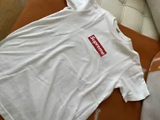 Supreme Red on White Box Logo Tee T-Shirt Size Medium 100% Authentic